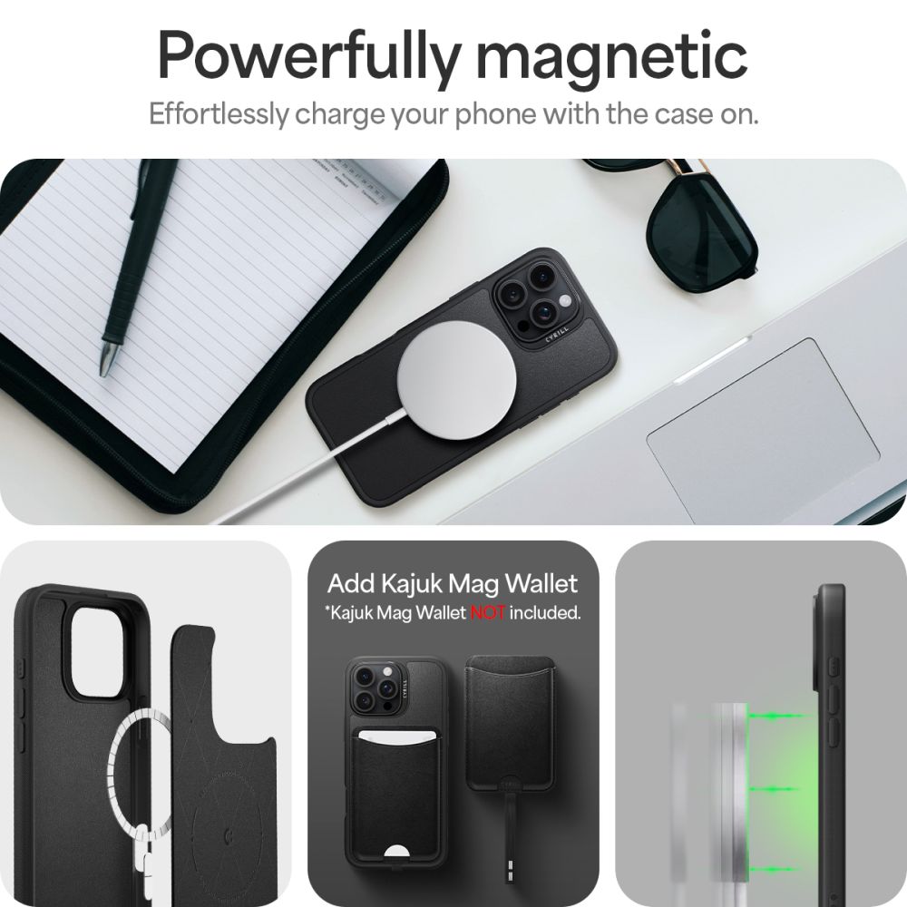 Spigen Cyrill Kajuk MagSafe dėklas iPhone 16 Pro – juodas