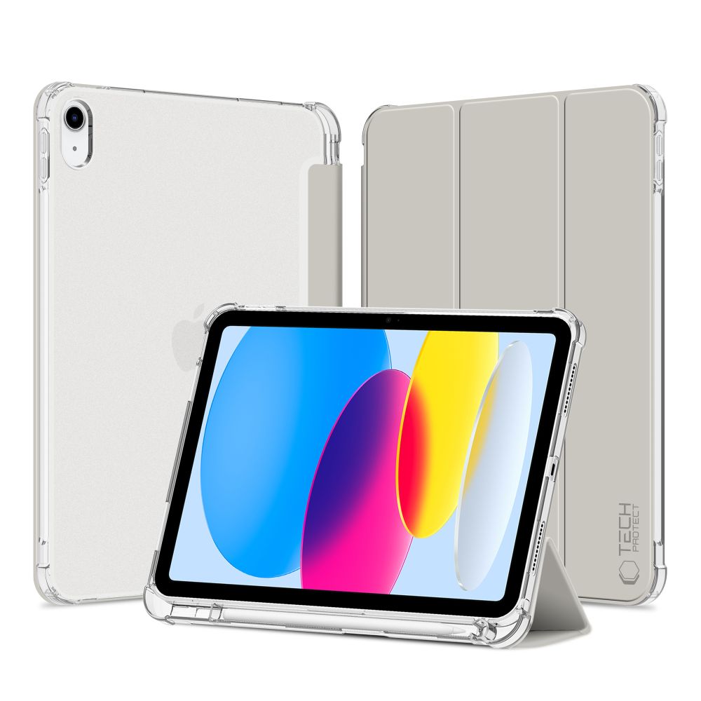 Tech-Protect SC Pen Hybrid dėklas iPad 10 (2022) – pilkas, skaidrus -- iPad 10 (2022)