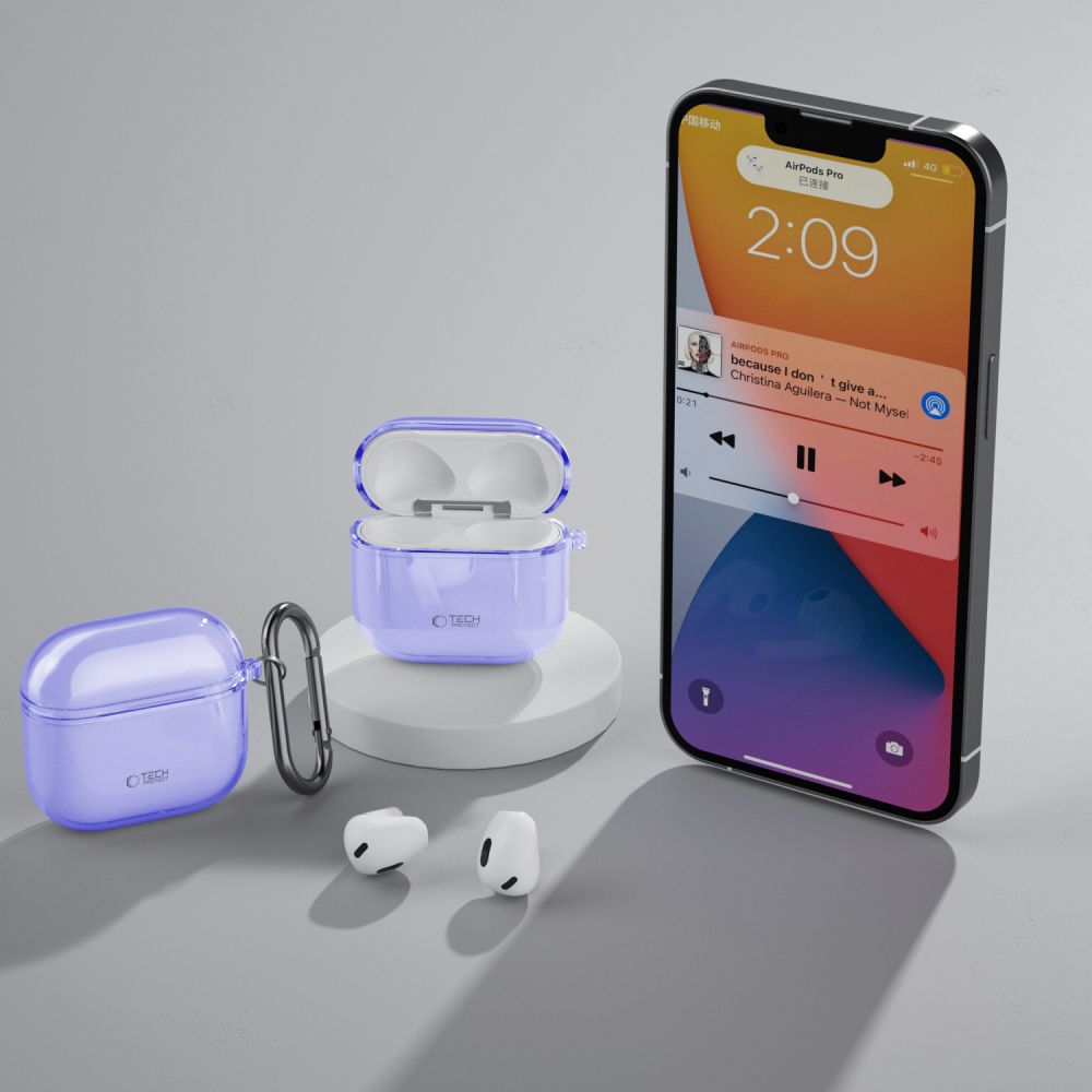 Tech-Protect FlexAir dėklas AirPods 4 – violetinis -- AirPods 4