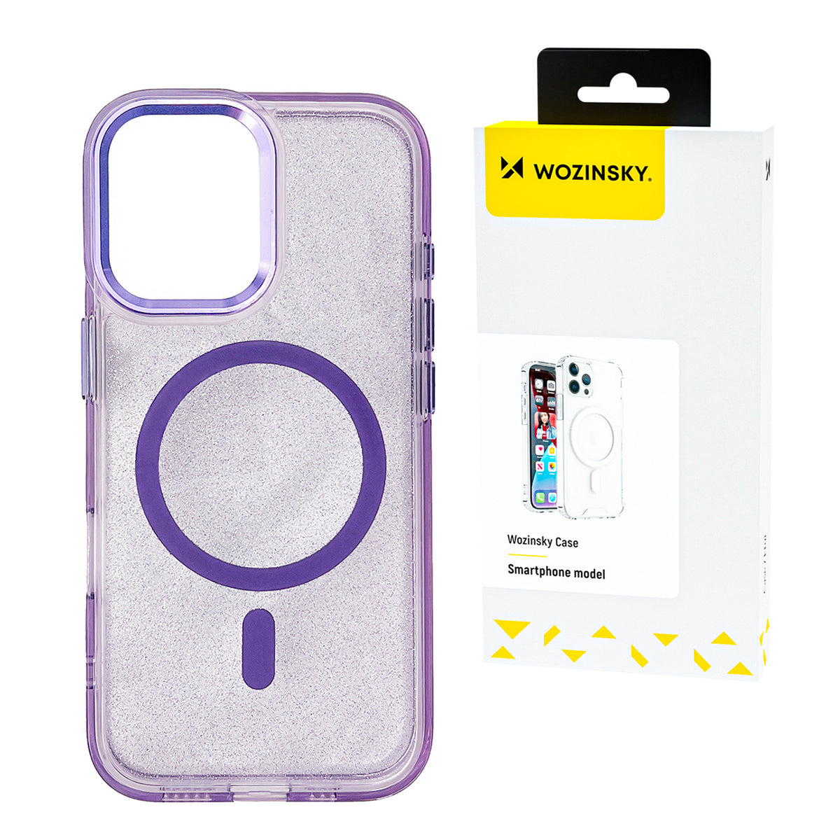 Wozinsky Glitter MagSafe dėklas Samsung Galaxy S25+ – violetinis