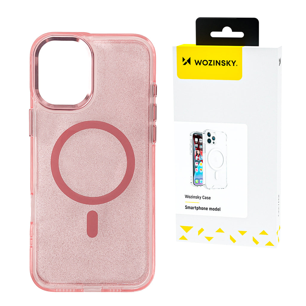 Wozinsky blizgus TPU dėklas Samsung Galaxy S25 – rožinis