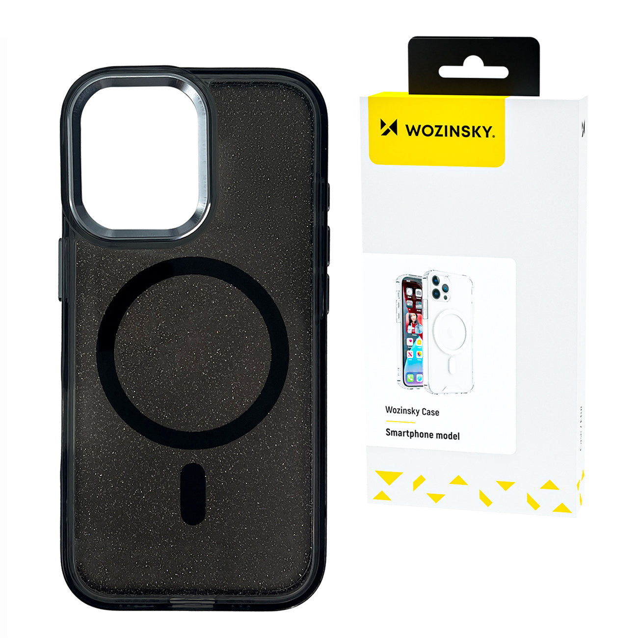Wozinsky Glitter MagSafe dėklas Galaxy S25 – juodas