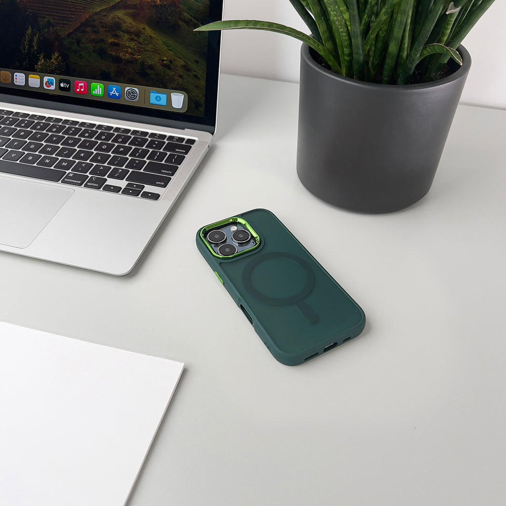 MagSafe magnetinis dėklas Samsung Galaxy S25 – žalias