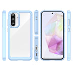 Skaidrus hibridinis dėklas Samsung Galaxy A56 – mėlynas