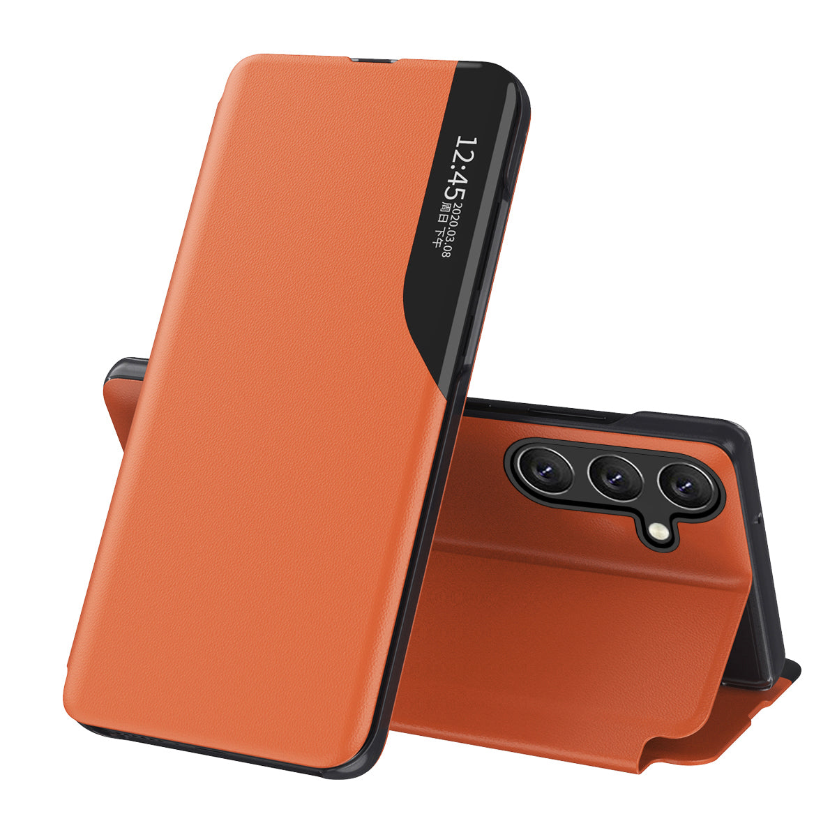 Eco Leather View dėklas Samsung Galaxy A26 – oranžinis