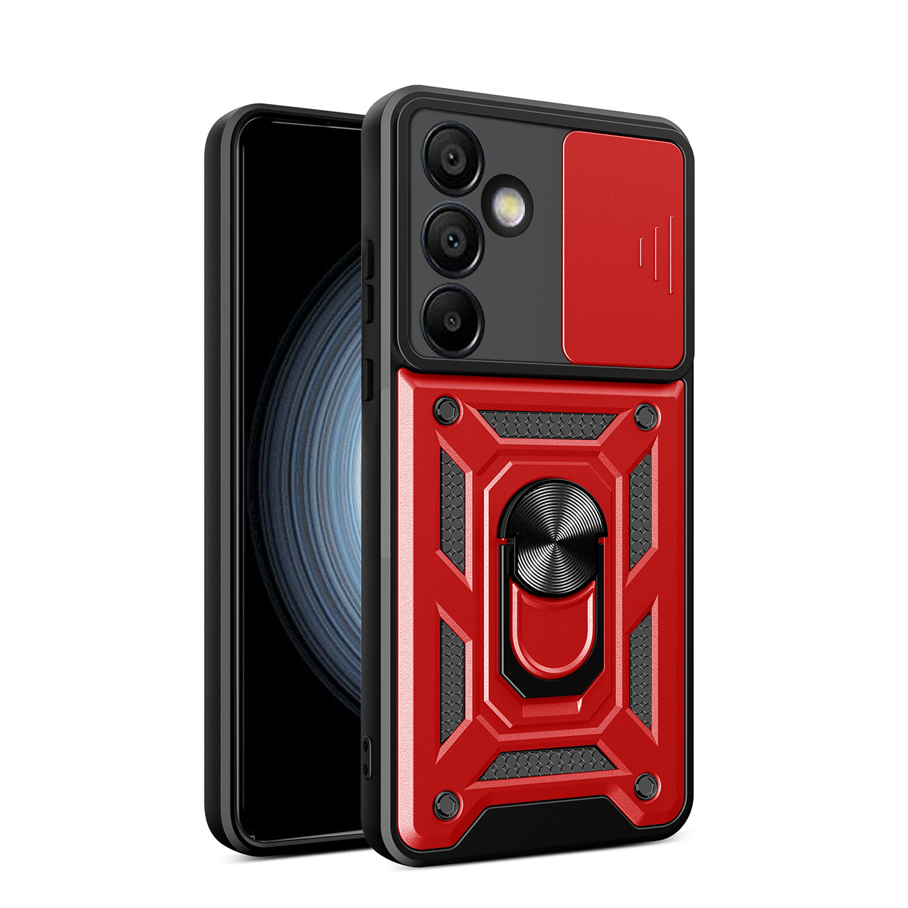 Hybrid Armor Camshield dėklas Samsung Galaxy A26 – raudonas