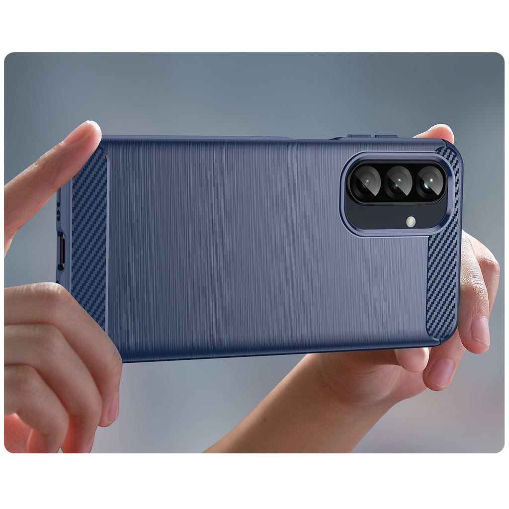 Carbon Case TPU dėklas Samsung Galaxy A26 – mėlynas