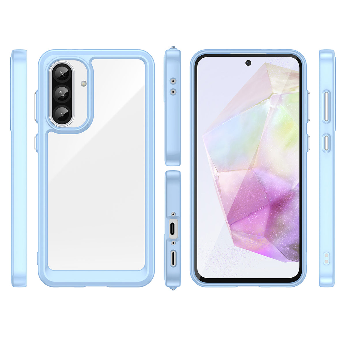 Skaidrus „Outer Space“ dėklas Samsung Galaxy A26 – mėlynas