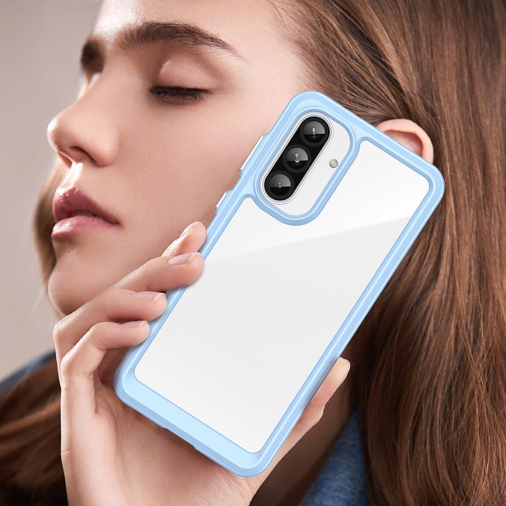 Skaidrus „Outer Space“ dėklas Samsung Galaxy A26 – mėlynas