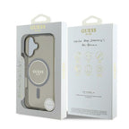 Guess MagSafe dėklas iPhone 16 – juodas, IML Glitter Circle