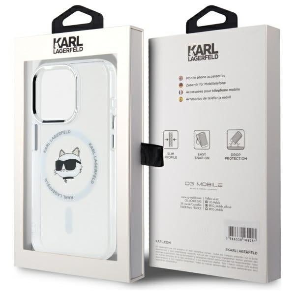 Karl Lagerfeld MagSafe dėklas iPhone 15 Pro – baltas -- iPhone 15 Pro