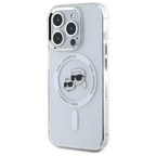 Karl Lagerfeld MagSafe dėklas iPhone 15 Pro – baltas