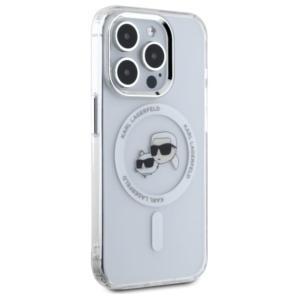 Karl Lagerfeld MagSafe dėklas iPhone 15 Pro – baltas