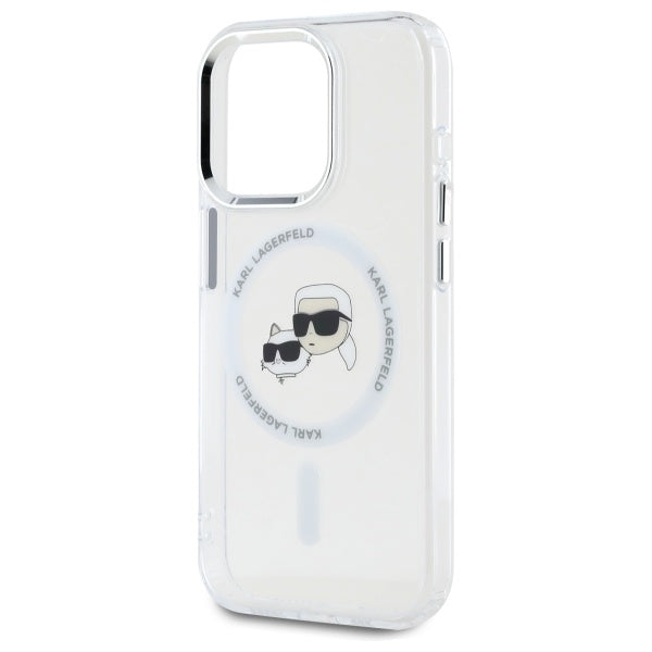 Karl Lagerfeld MagSafe dėklas iPhone 15 Pro – baltas