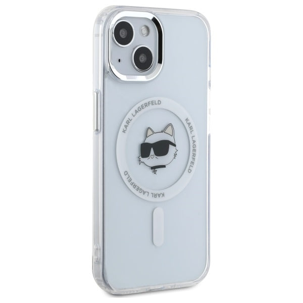 Karl Lagerfeld MagSafe dėklas iPhone 15 Plus – baltas