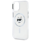 Karl Lagerfeld MagSafe dėklas iPhone 15 Plus – baltas