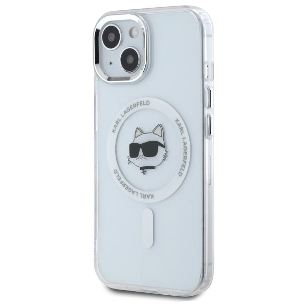 Karl Lagerfeld MagSafe dėklas iPhone 15 – baltas