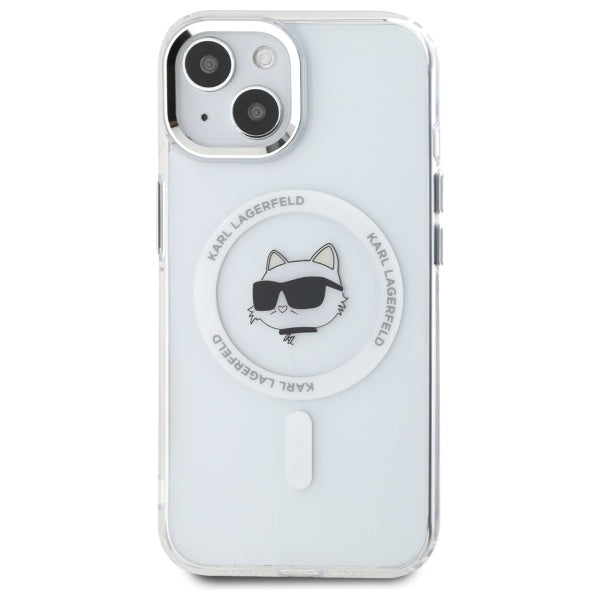 Karl Lagerfeld MagSafe dėklas iPhone 15 – baltas