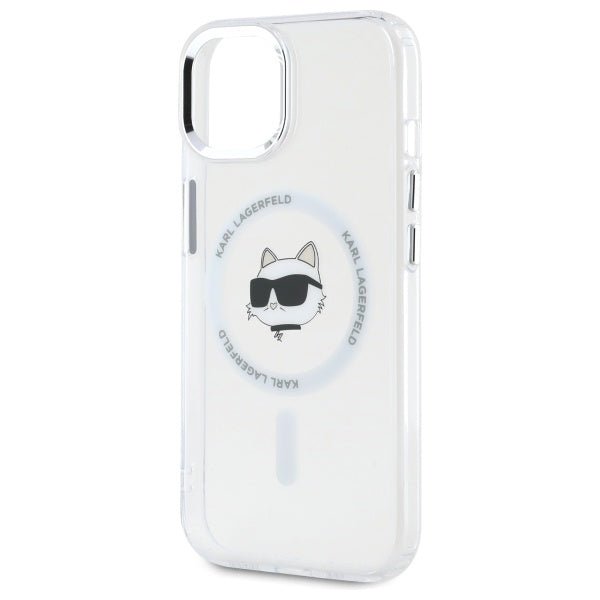 Karl Lagerfeld MagSafe dėklas iPhone 15 – baltas