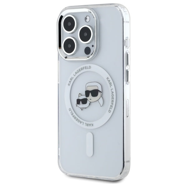 Karl Lagerfeld MagSafe dėklas iPhone 15 Pro Max – baltas
