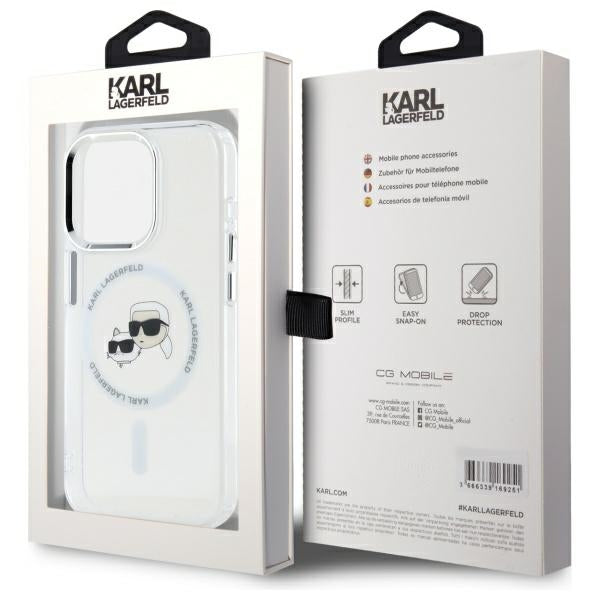 Karl Lagerfeld MagSafe dėklas iPhone 15 Pro Max – baltas