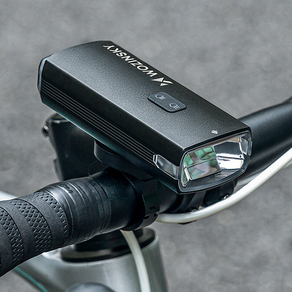 Wozinsky priekinė dviračio lempa + USB-C kabelis (3000 lm) - juoda -- Bicycle Lights