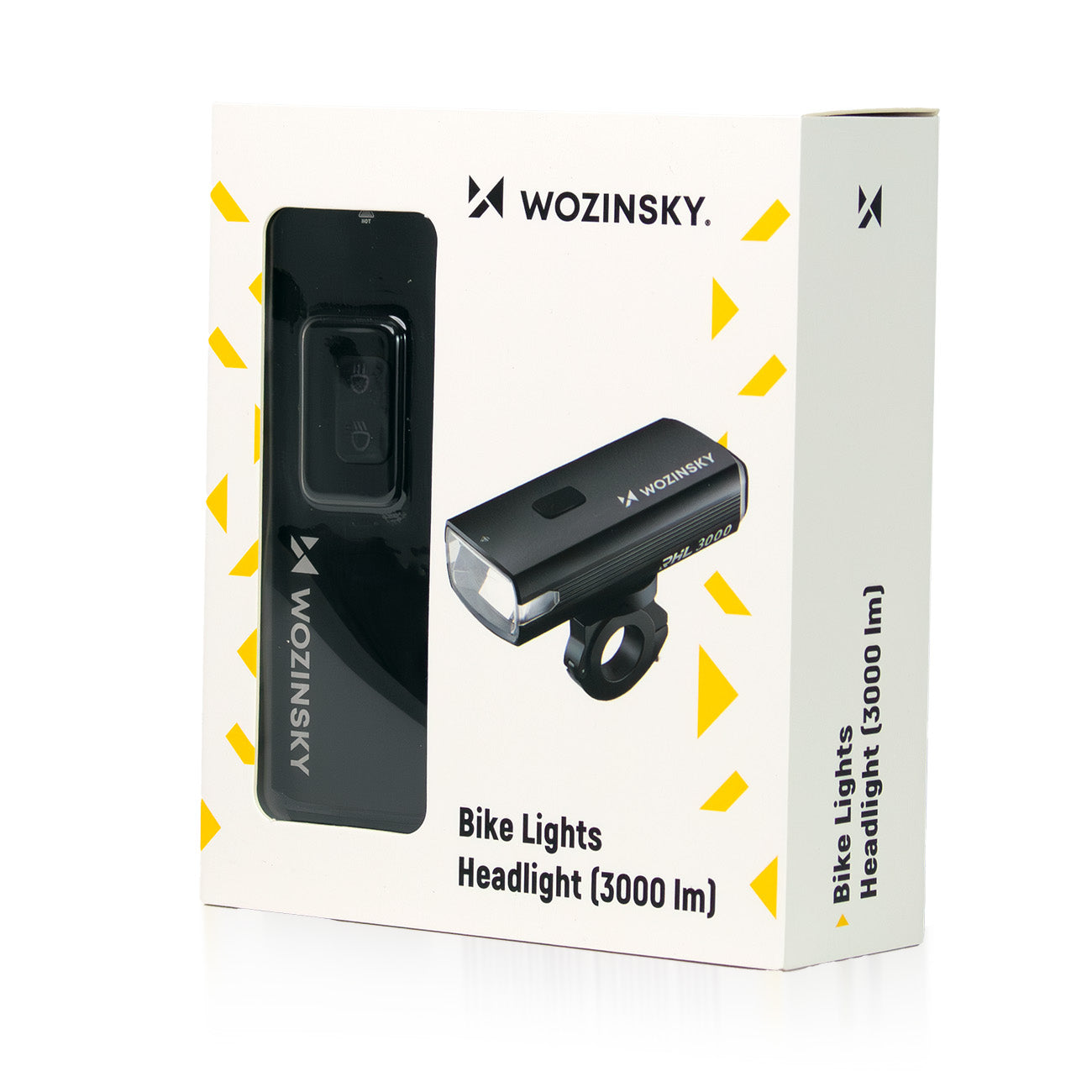 Wozinsky priekinė dviračio lempa + USB-C kabelis (3000 lm) - juoda -- Bicycle Lights