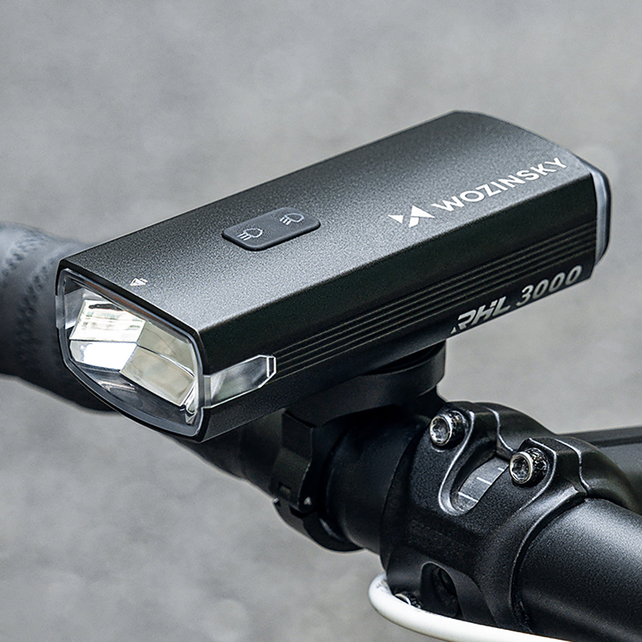 Wozinsky priekinė dviračio lempa + USB-C kabelis (3000 lm) - juoda -- Bicycle Lights