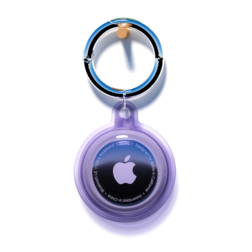 „Apple AirTag“ dėklas, atsparus vandeniui – violetinis