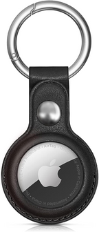 Apple AirTag PU odinis dėklas - juodas, rudas, raudonas, mėlynas - 4 vnt