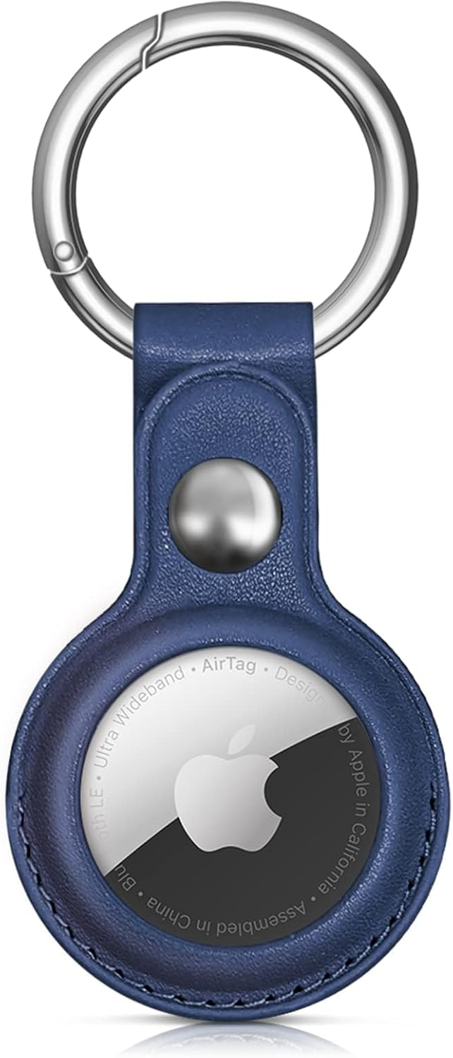Apple AirTag PU odinis dėklas - juodas, rudas, raudonas, mėlynas - 4 vnt