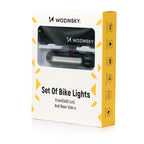 Wozinsky WSBLB2 priekinė (400 lm) ir galinė USB-C dviračio lempos rinkinys - juodas -- Bicycle Lights