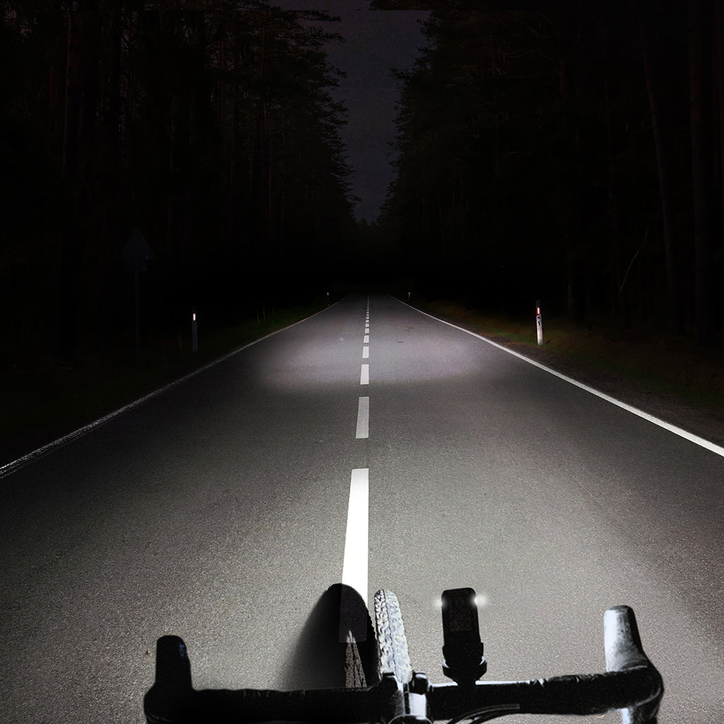 Wozinsky WSBLB2 priekinė (400 lm) ir galinė USB-C dviračio lempos rinkinys - juodas -- Bicycle Lights