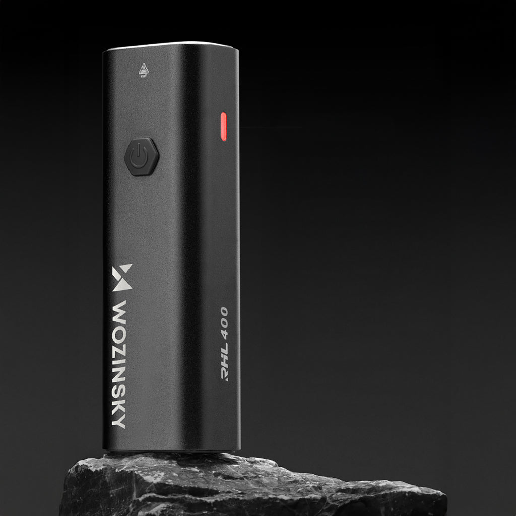 Wozinsky WSBLB2 priekinė (400 lm) ir galinė USB-C dviračio lempos rinkinys - juodas -- Bicycle Lights