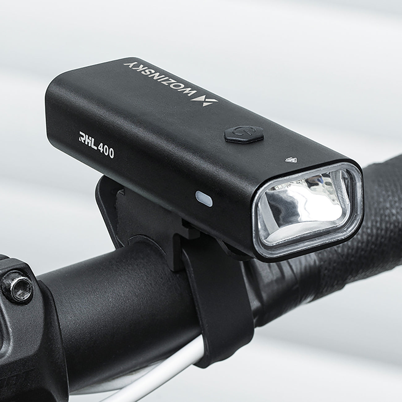 Wozinsky WSBLB2 priekinė (400 lm) ir galinė USB-C dviračio lempos rinkinys - juodas -- Bicycle Lights