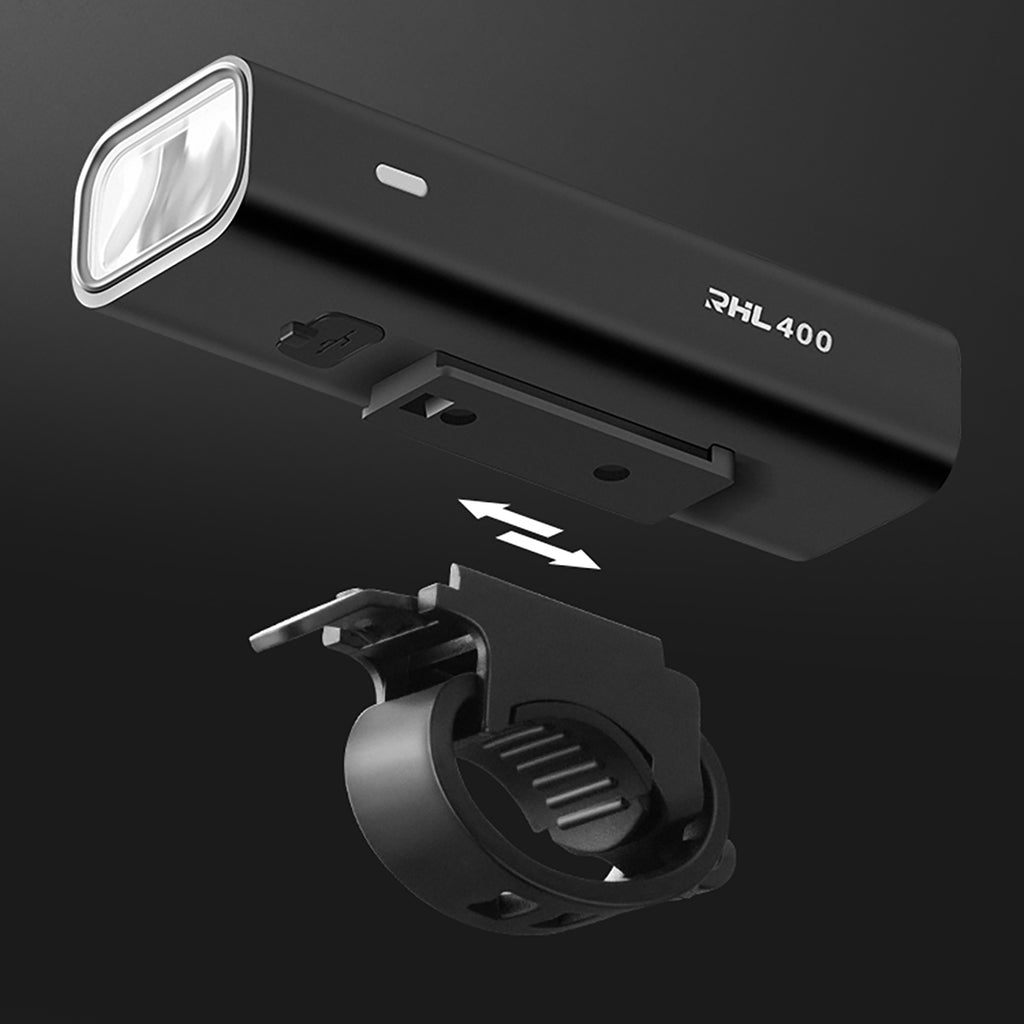 Wozinsky WSBLB2 priekinė (400 lm) ir galinė USB-C dviračio lempos rinkinys - juodas -- Bicycle Lights