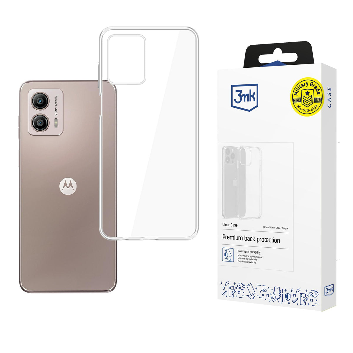 3mk Skaidrus Motorola Moto dėklas G53 - skaidrus -- Cell phone cases and covers