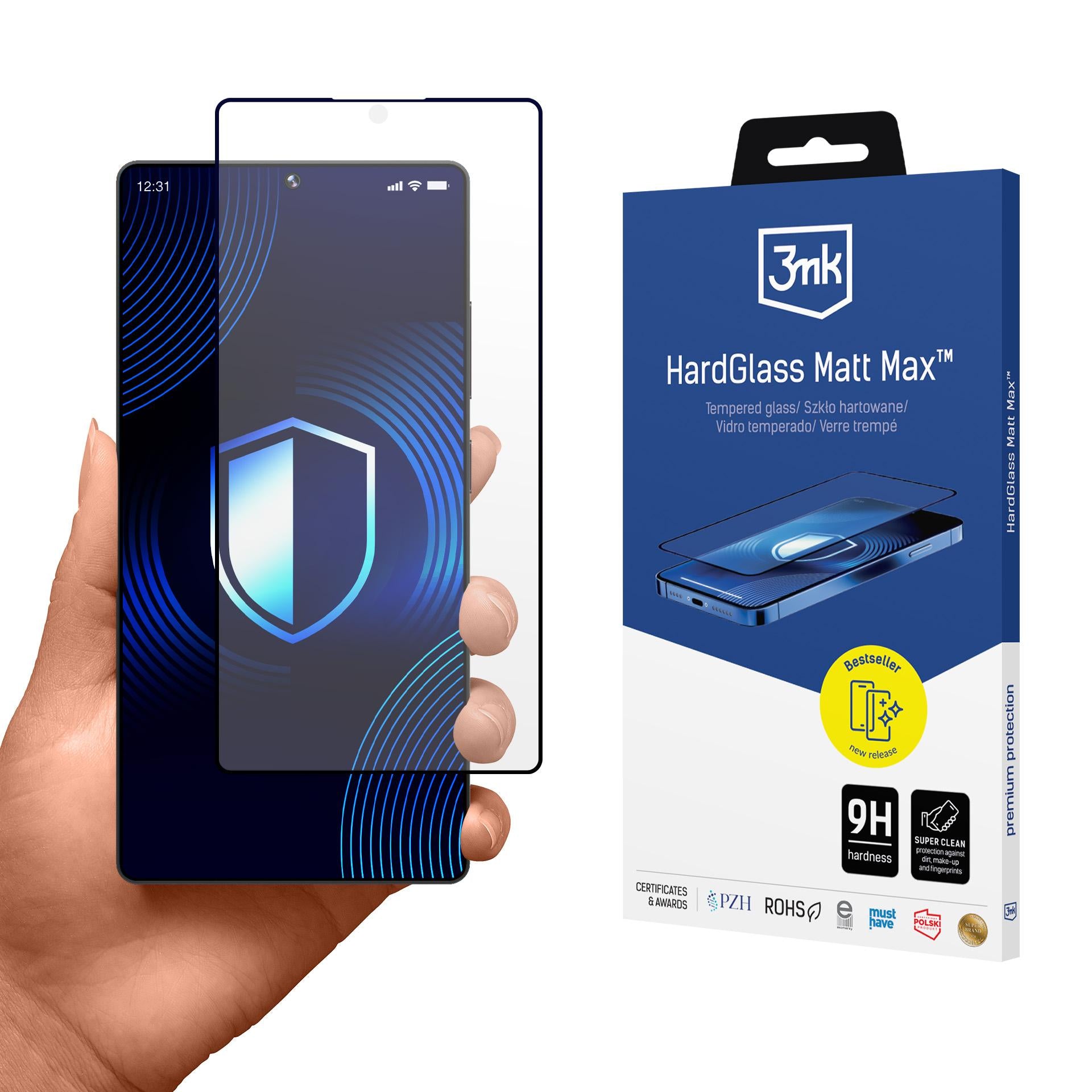 Matinis grūdintas stiklas 3mk HardGlass Matt Max, skirtas Samsung Galaxy S25 Ultra
