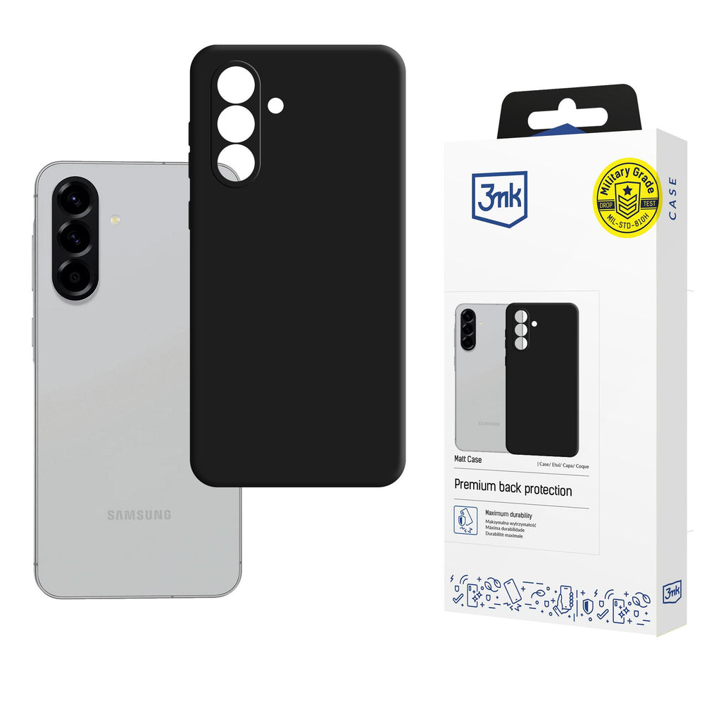 3mk matinis dėklas, skirtas Samsung Galaxy A36 5G – juodas -- Samsung Galaxy A36 5G