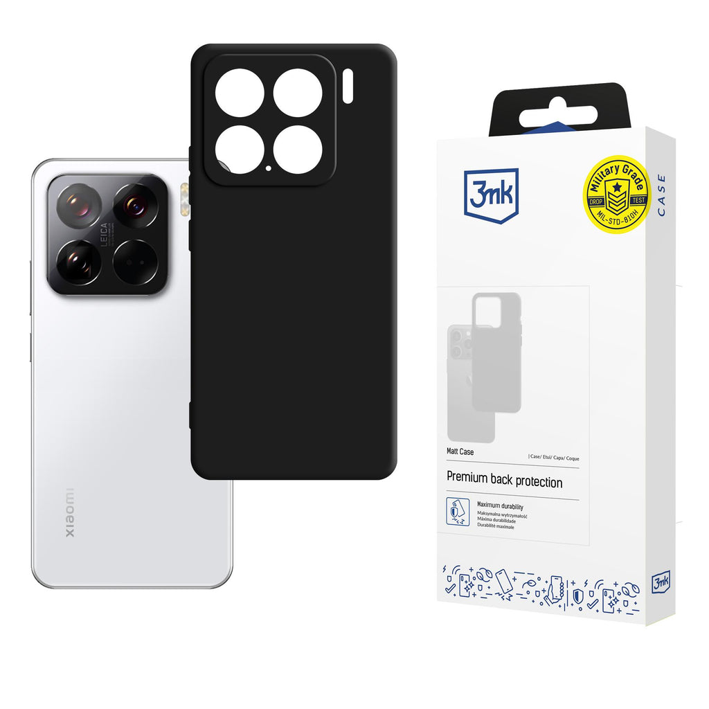 3mk matinis dėklas, skirtas Xiaomi 15 – juodas