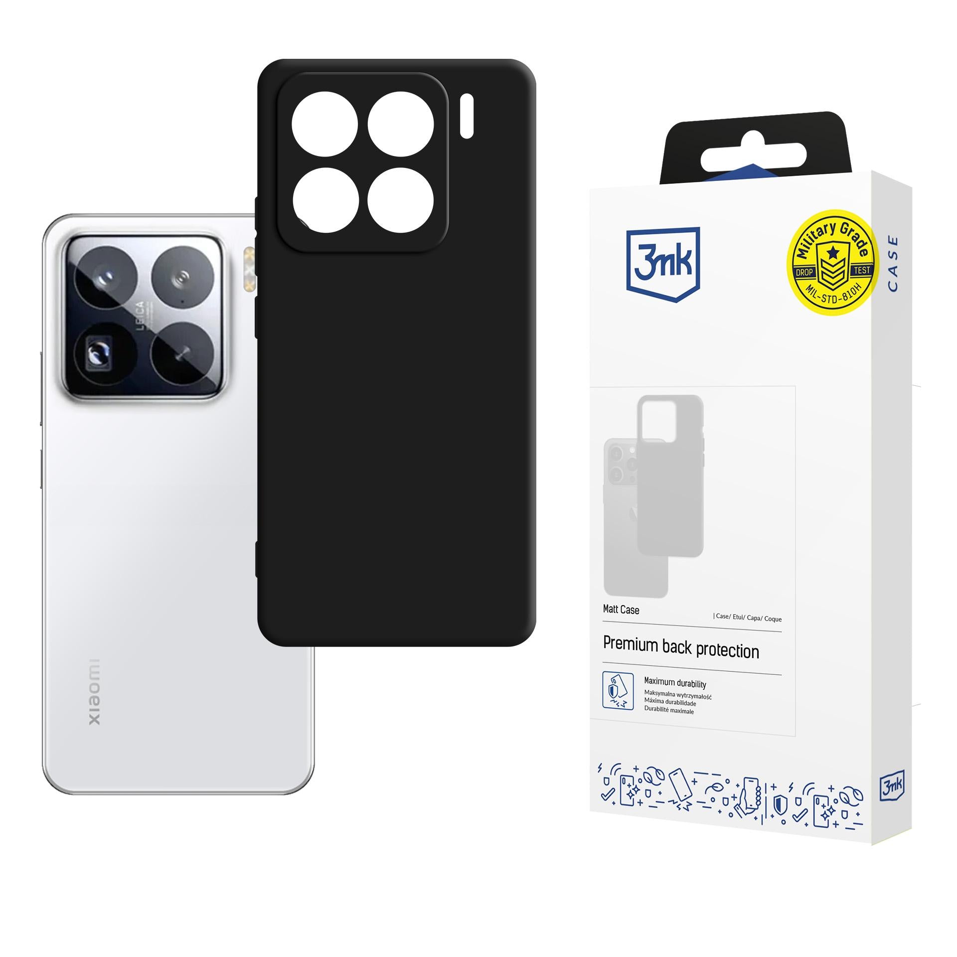 3mk Matt Case skirtas Xiaomi 15 Pro - juodas -- Xiaomi 15 Pro