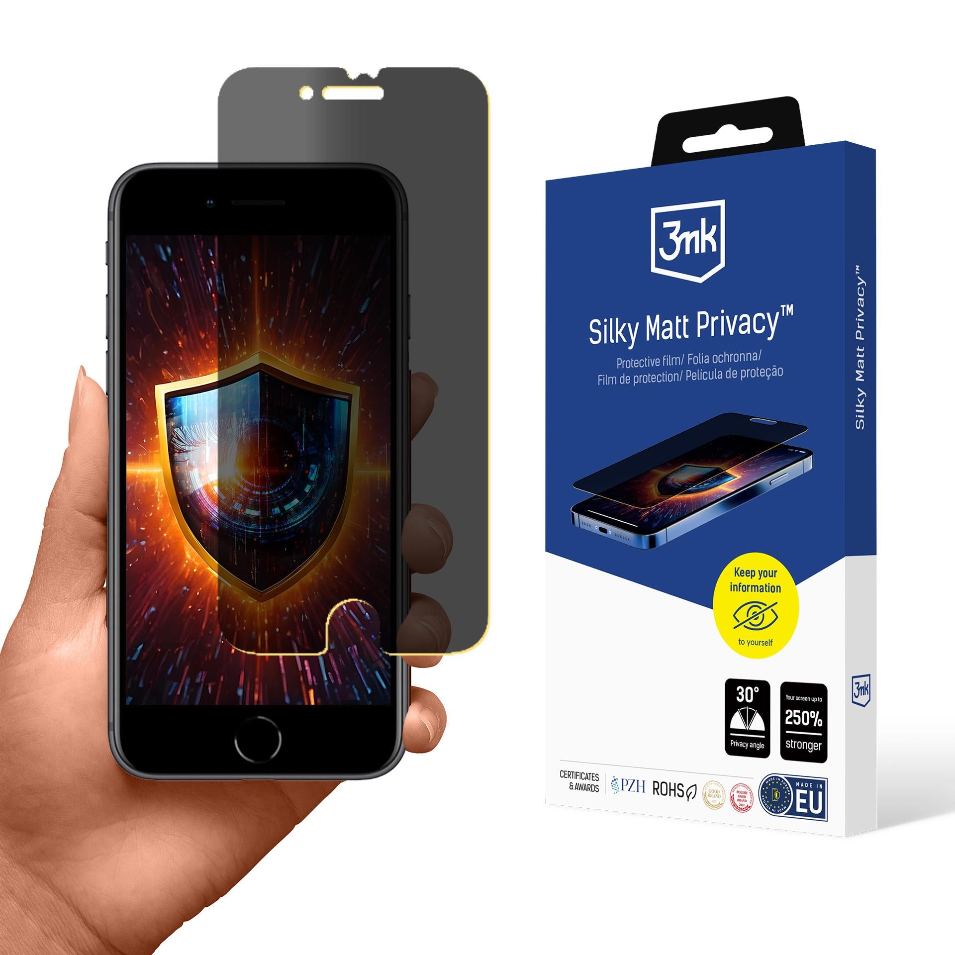 Privatumo ekrano apsauginė plėvelė, matinė, 3mk, šilkinė matinė Privatumas, skirtas Apple iPhone SE 2020 -- Apple iPhone...