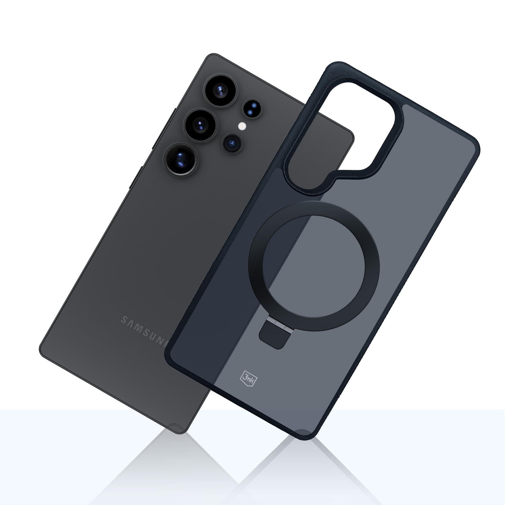 3mk Smoke Case Mag&Stand, skirtas Samsung Galaxy S25 Ultra – juodas