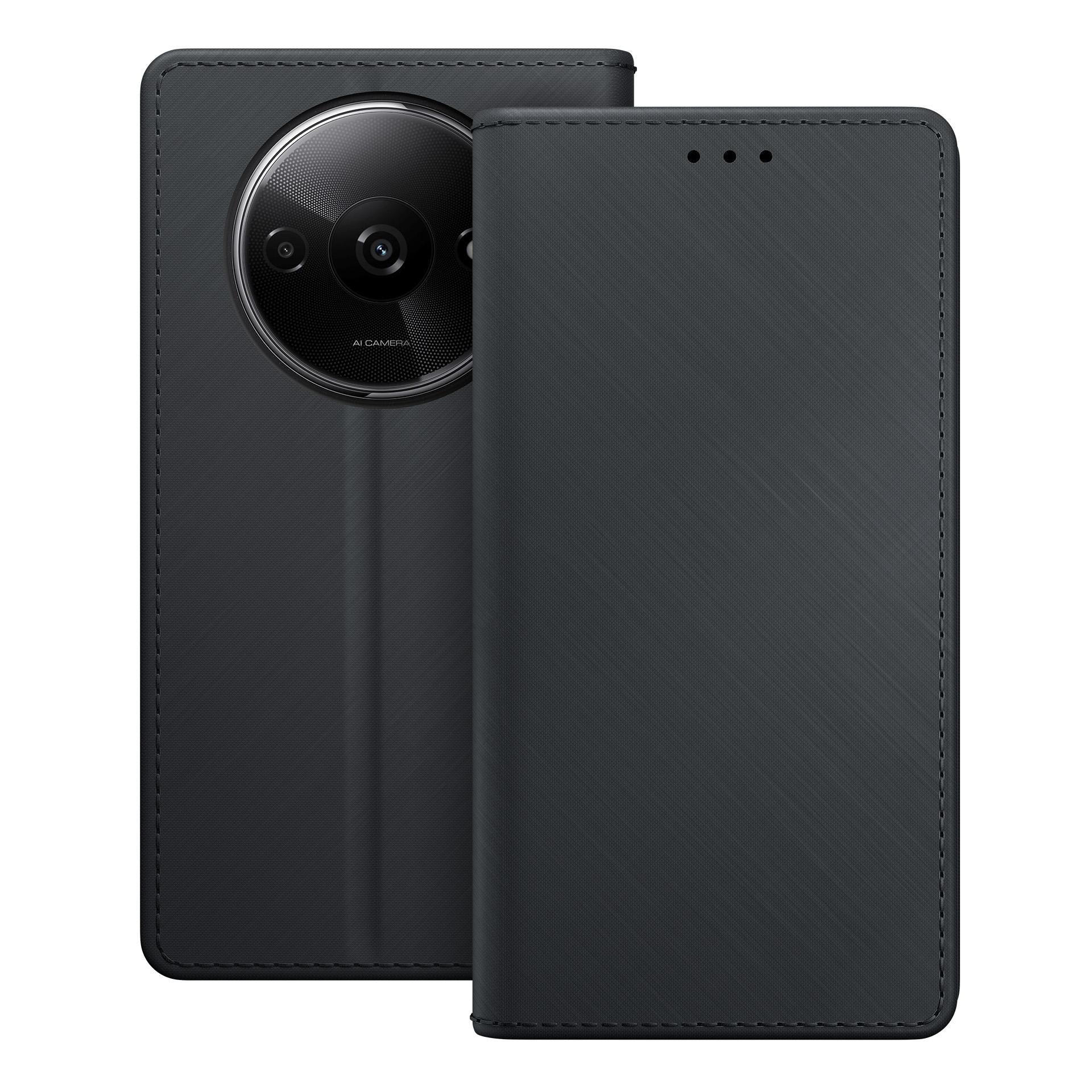 3mk piniginės dėklas, skirtas Redmi A3 – juodas -- Redmi A3