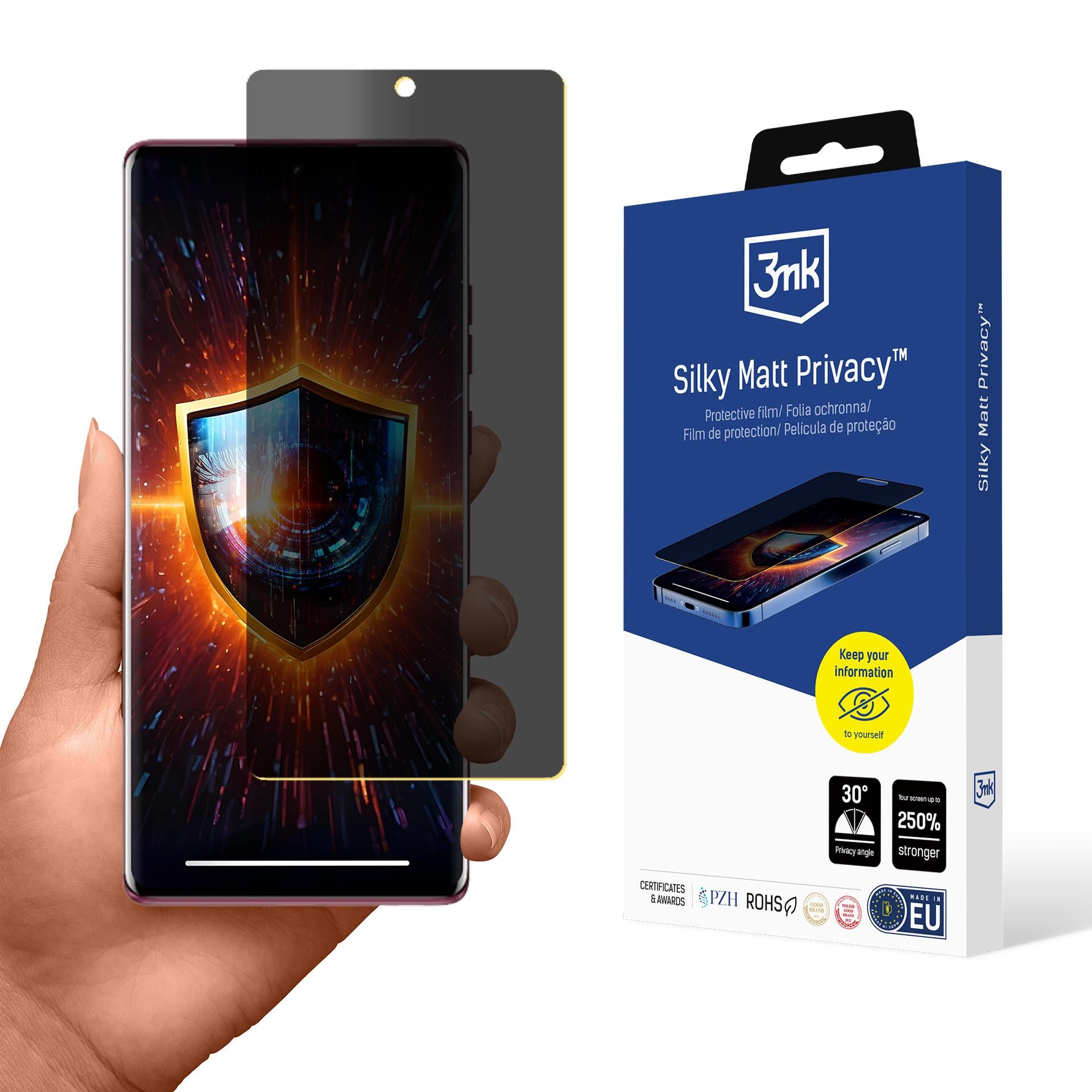 3mk silky matt privacy privacy apsauginis stiklas skirtas Motorola Edge 50 Fusion -- Motorola Edge 50 Fusion