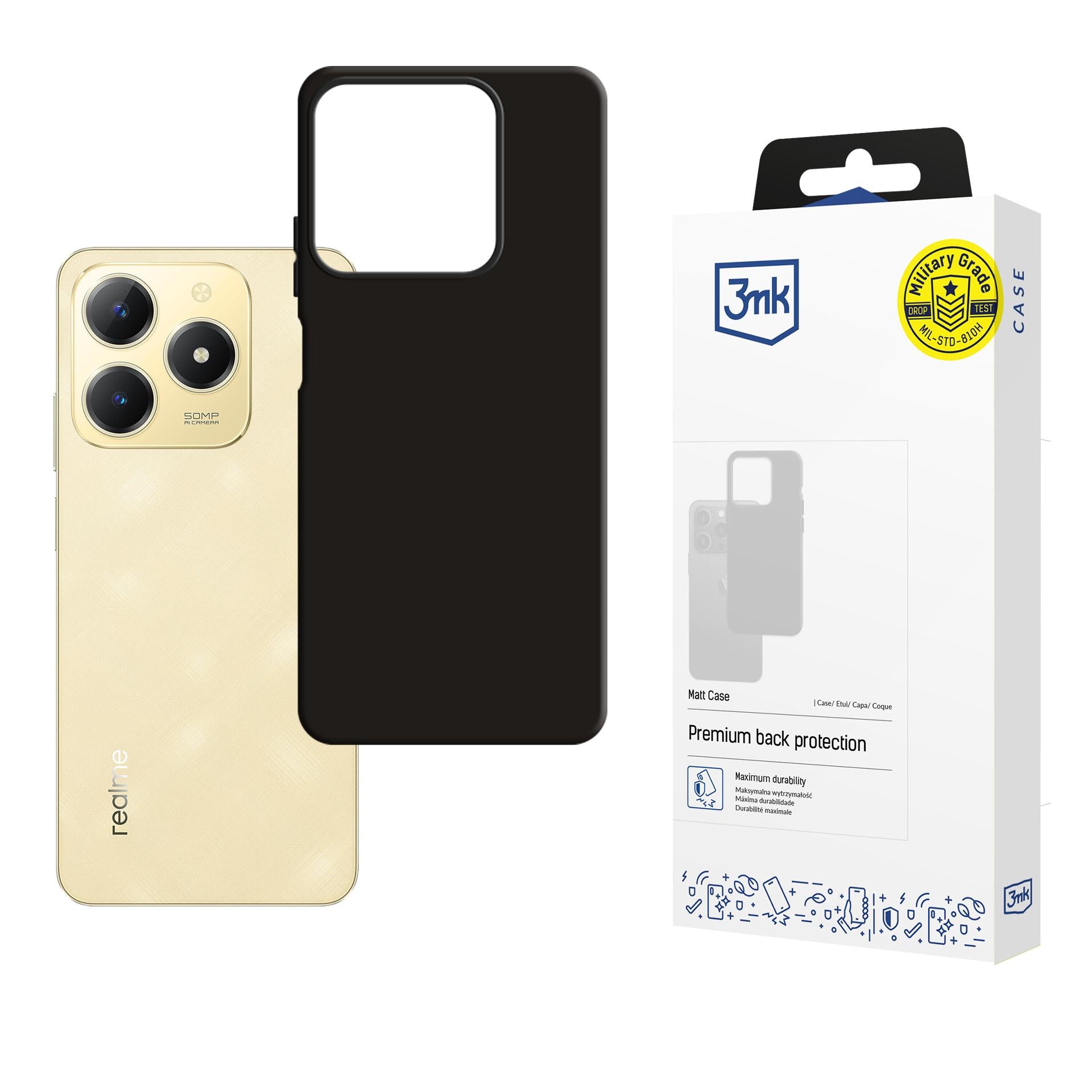 3mk Matt Case skirtas Realme C61 - juodas -- Realme C61