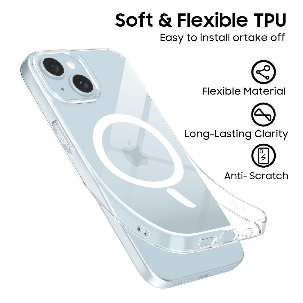 Tech-Protect FlexAir MagSafe dėklas iPhone 15 – skaidrus -- iPhone 15
