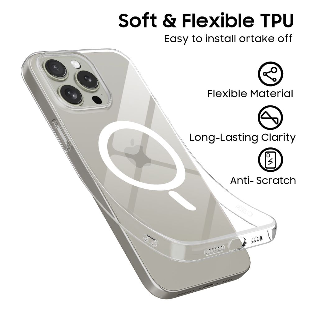 Tech-Protect FlexAir MagSafe dėklas iPhone 15 Pro – skaidrus -- iPhone 15 Pro
