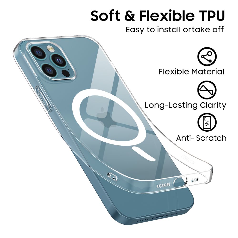 Tech-Protect FlexAir MagSafe dėklas iPhone 12/12 Pro – skaidrus -- iPhone 12