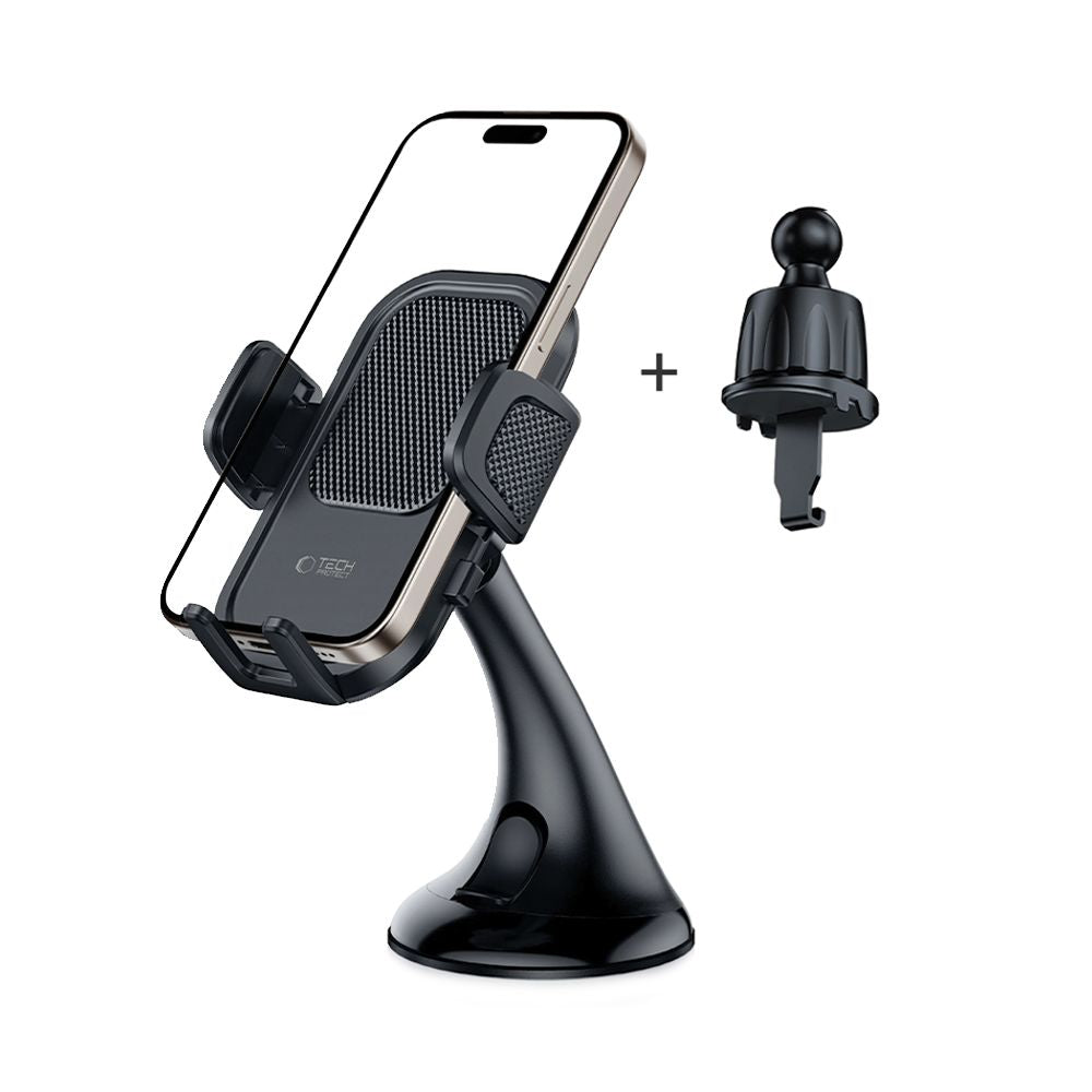 Tech-Protect automobilinis laikiklis V8 prietaisų skydeliui ir oro angai - juodas -- Cell phone holders